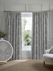 Laura Ashley Grey Josette Made to Measure Door Curtains - Image 1 of 10