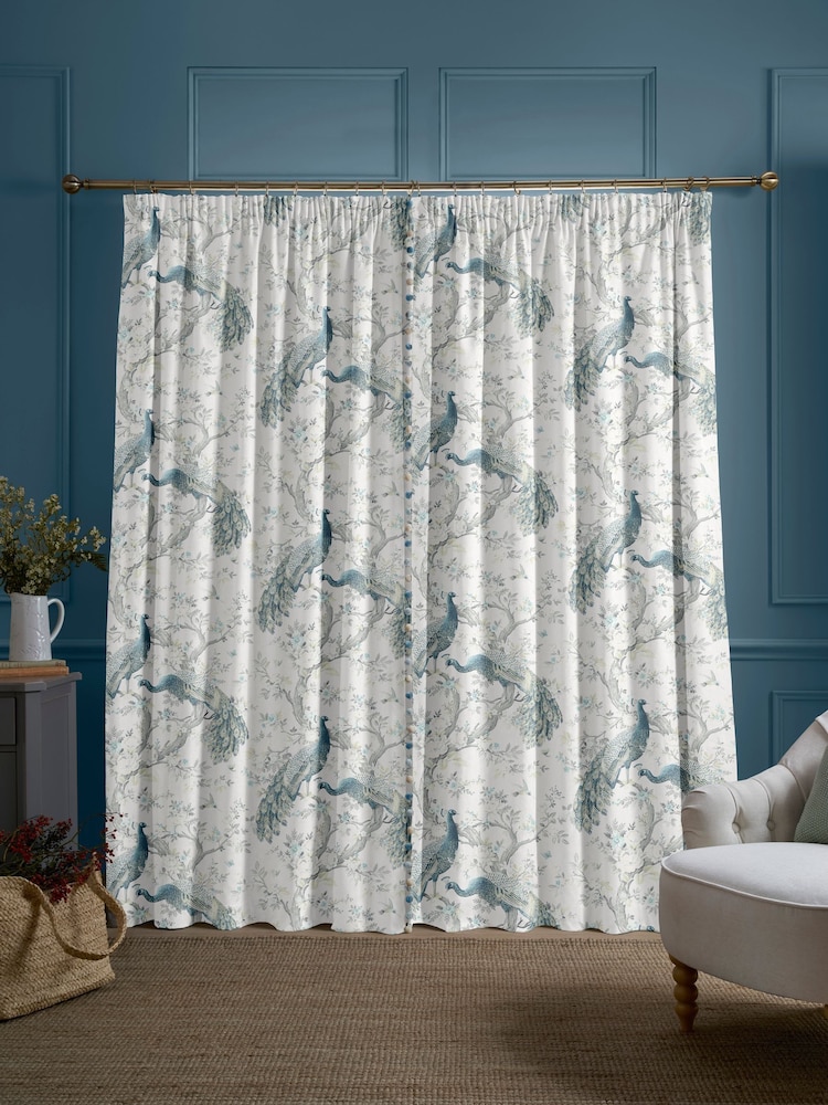 Laura Ashley Blue Belvedere Made to Measure Door Curtains - Image 2 of 10