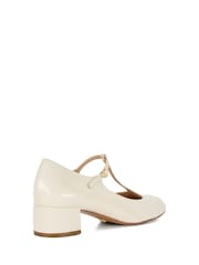 Dune London Cream Believable T-Bar Maryjane Low Block Heels - Image 3 of 6