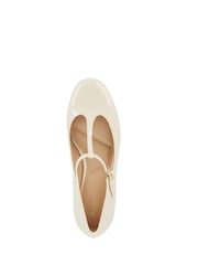 Dune London Cream Believable T-Bar Maryjane Low Block Heels - Image 4 of 6