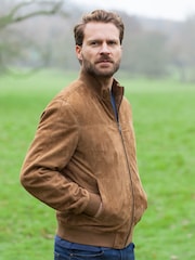 Lakeland Leather Natural Dalston Suede Bomber Jacket - Image 1 of 6