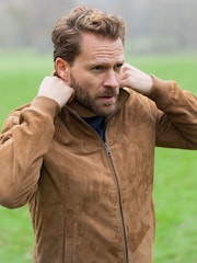 Lakeland Leather Natural Dalston Suede Bomber Jacket - Image 3 of 6
