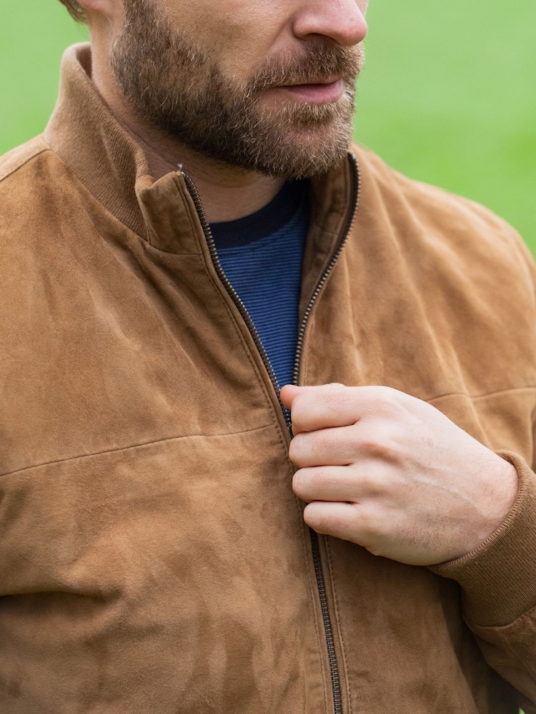 Lakeland Leather Natural Dalston Suede Bomber Jacket - Image 5 of 6