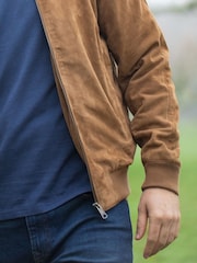 Lakeland Leather Natural Dalston Suede Bomber Jacket - Image 6 of 6