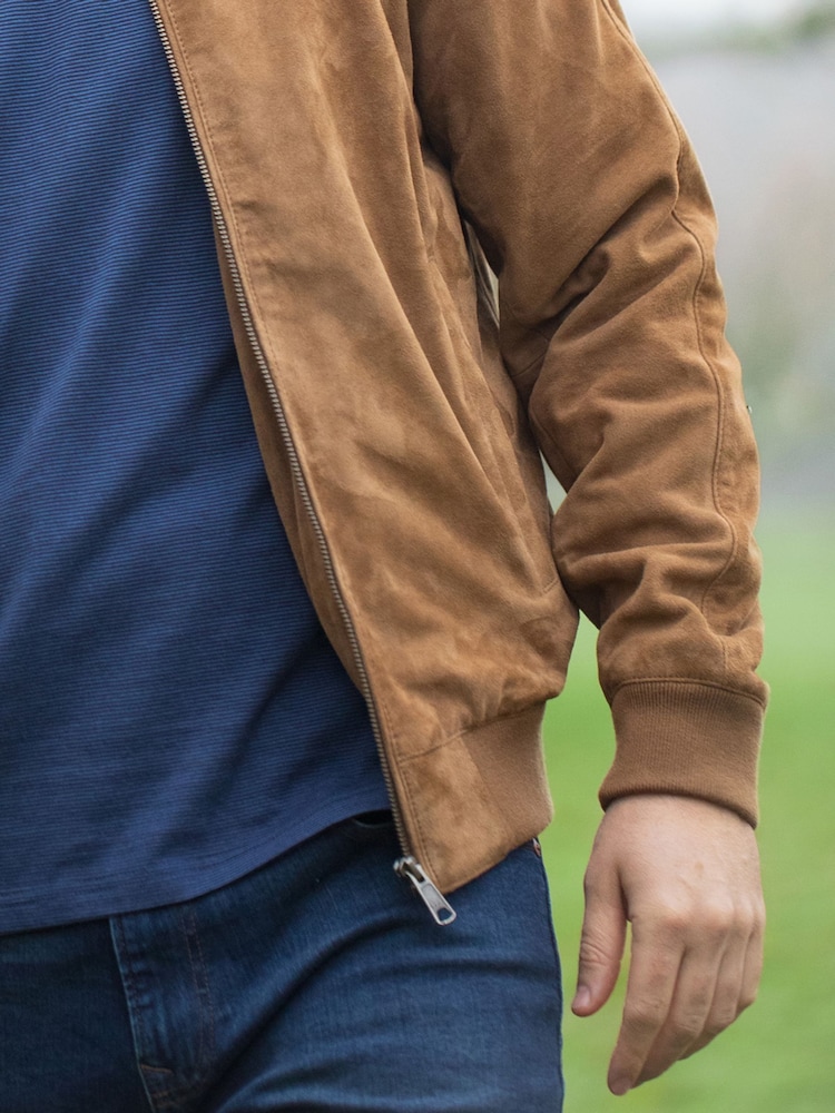 Lakeland Leather Natural Dalston Suede Bomber Jacket - Image 6 of 6