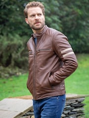 Braun - Lakeland Leather Charlie II Racer Jacket - Bild 1 von 5
