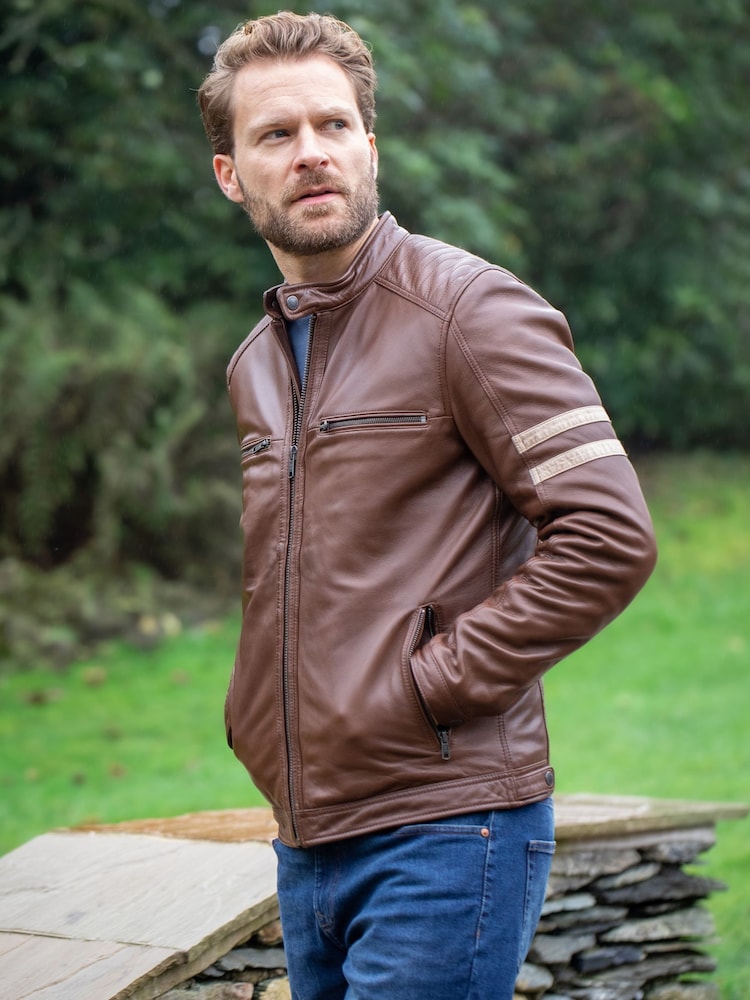 Braun - Lakeland Leather Charlie II Racer Jacket - Bild 1 von 5