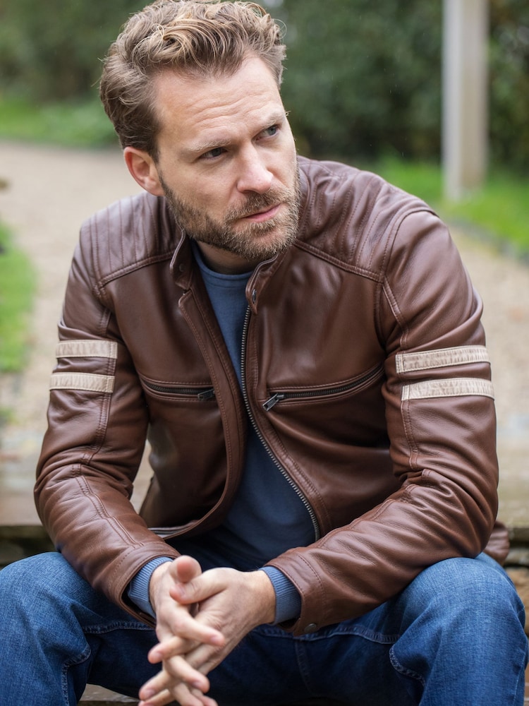 Braun - Lakeland Leather Charlie II Racer Jacket - Bild 2 von 5 Braun - Lakeland Leather Charlie II Racer Jacket - Bild 2 von 5