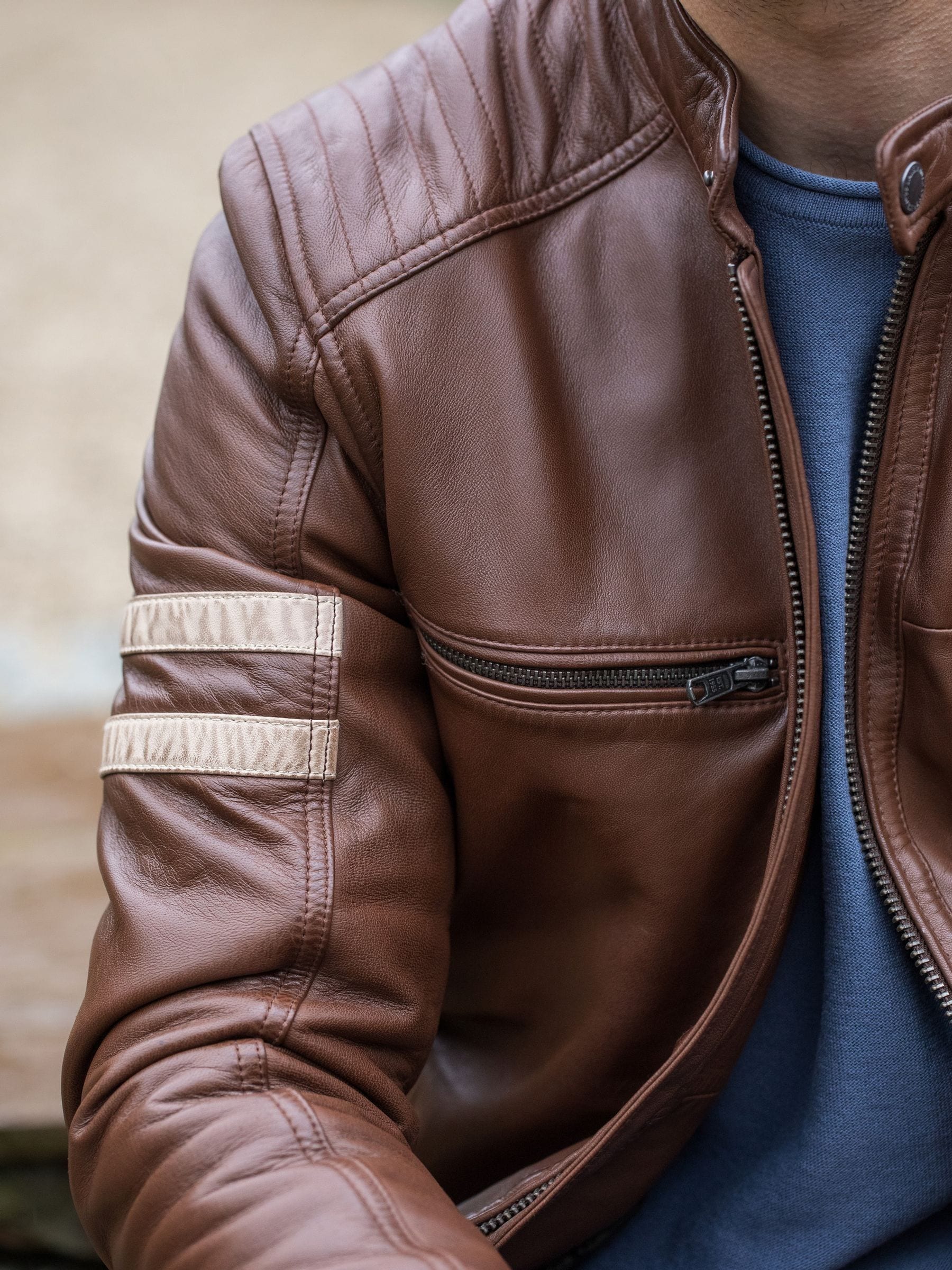 Buy Lakeland Leather Brown Charlie II Racer Jacket from Next USA
