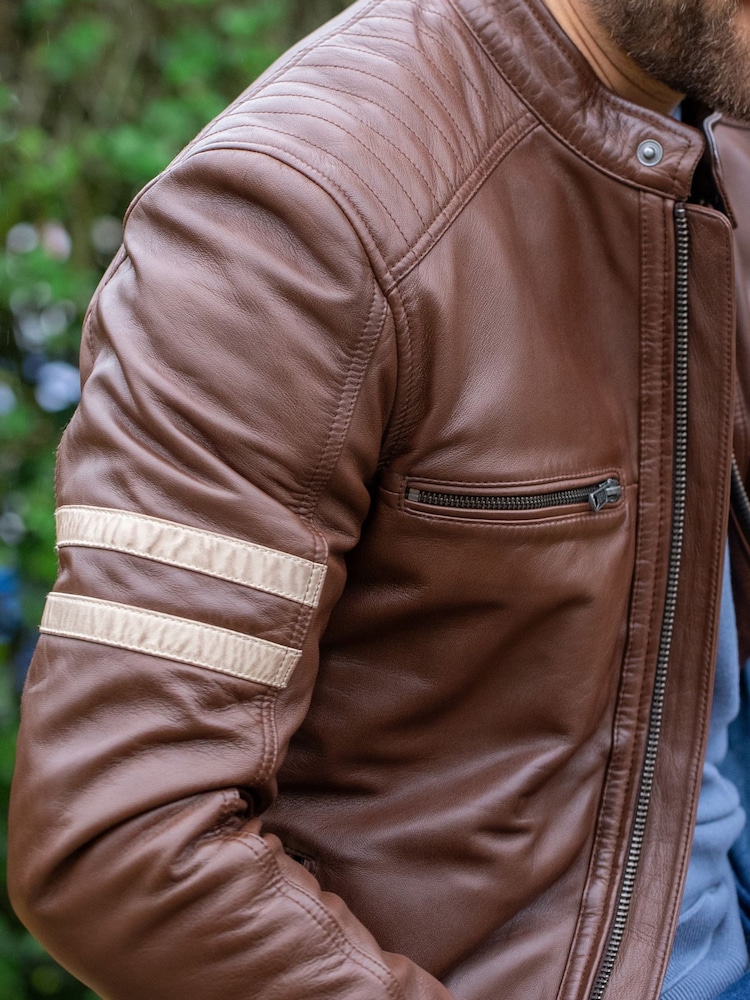 Braun - Lakeland Leather Charlie II Racer Jacket - Bild 5 von 5 Braun - Lakeland Leather Charlie II Racer Jacket - Bild 5 von 5