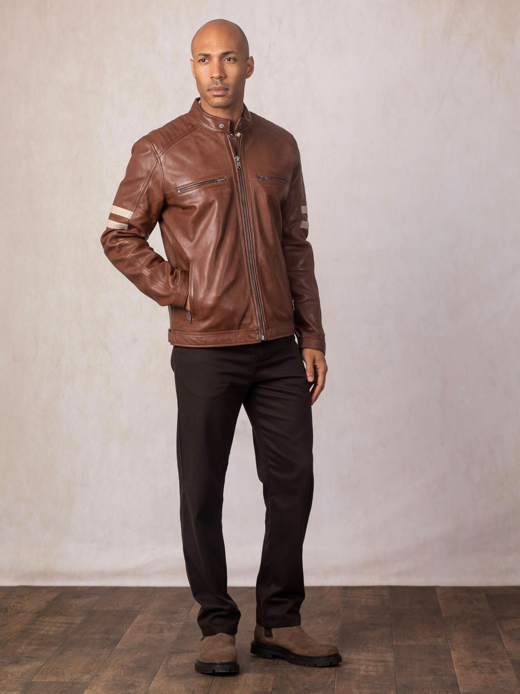 Buy Lakeland Leather Brown Charlie II Racer Jacket from Next USA