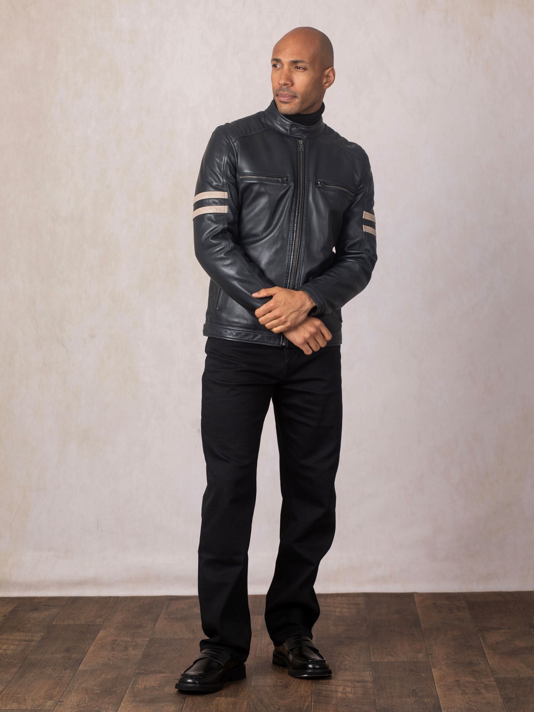 Buy Lakeland Leather Blue Charlie II Racer Jacket from Next USA