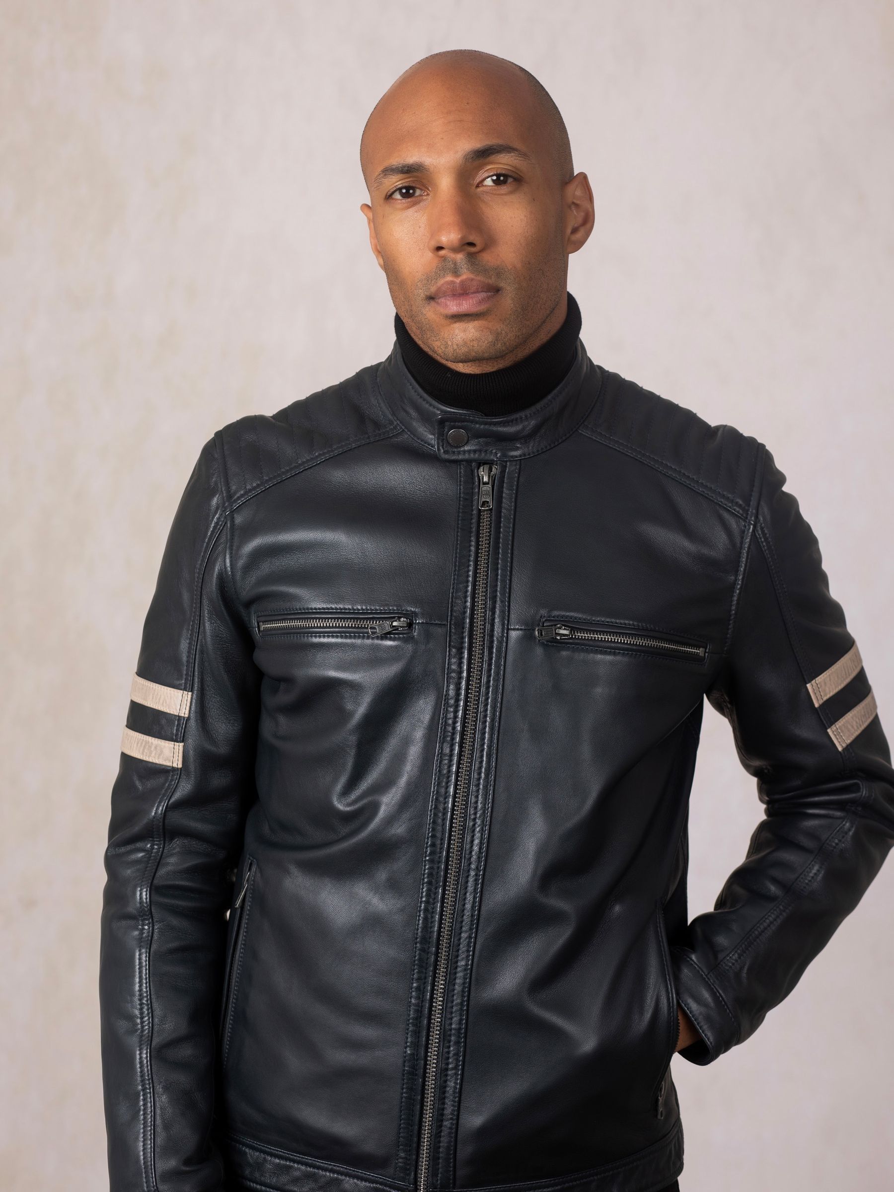 Buy Lakeland Leather Blue Charlie II Racer Jacket from Next USA