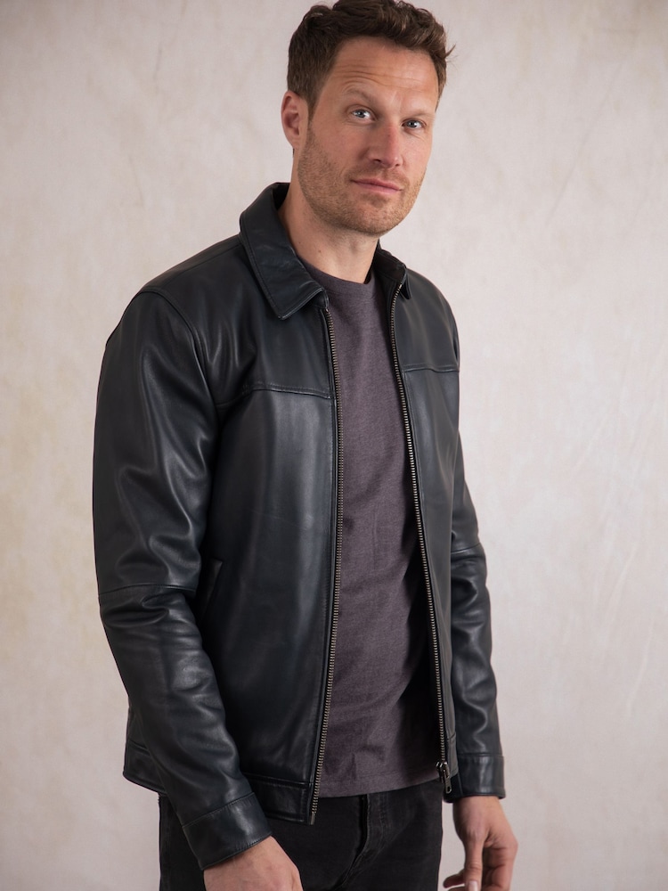 Blau - Lakeland Leather Navy Renwick Collared Leather Jacket" - Bild 1 von 9 Blau - Lakeland Leather Navy Renwick Collared Leather Jacket" - Bild 1 von 9