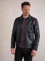 Lakeland Leather Blue Navy Renwick Collared Leather Jacket" - Image 2 of 9