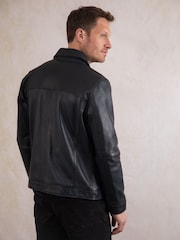Lakeland Leather Blue Navy Renwick Collared Leather Jacket" - Image 3 of 9