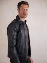 Lakeland Leather Blue Navy Renwick Collared Leather Jacket" - Image 5 of 9