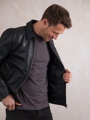 Lakeland Leather Blue Navy Renwick Collared Leather Jacket" - Image 7 of 9