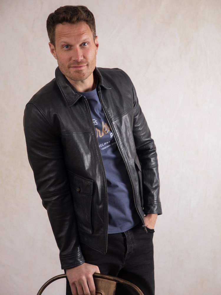 Azul - Lakeland Leather Hesket Leather Jacket - Imagen 2 de 8 Azul - Lakeland Leather Hesket Leather Jacket - Imagen 2 de 8