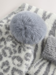Animal Print Beanie Gloves And Scarf Set (3-16yrs) - Image 2 of 4