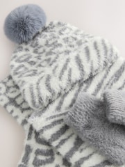 Animal Print Beanie Gloves And Scarf Set (3-16yrs) - Image 3 of 4