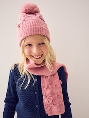 Pink Beanie Gloves And Scarf Set (3-16yrs) - Image 3 of 8