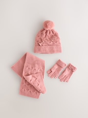 Pink Beanie Gloves And Scarf Set (3-16yrs) - Image 5 of 8