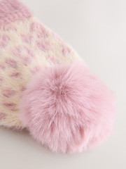 Pink Animal Print Beanie Gloves And Scarf Set (3-16yrs) - Image 3 of 4