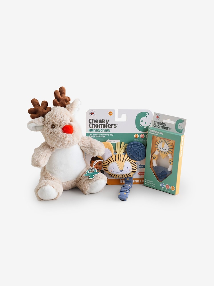 Cheeky Chompers Blue My First Christmas Teething Baby Toys Set - Image 1 of 1