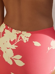 Pink/Lime Floral Print High Waist Bikini Bottoms - Image 5 of 8