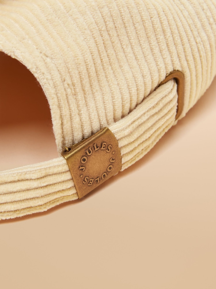 Joules Chadwick Cream Corduroy Baseball Cap - Image 7 of 7