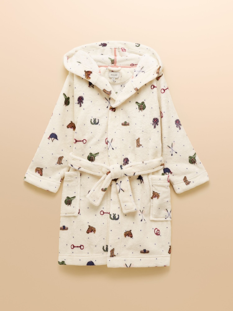 Joules Girls' Snug Cream Dressing Gown - Image 1 of 4