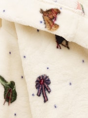 Joules Girls' Snug Cream Dressing Gown - Image 4 of 4