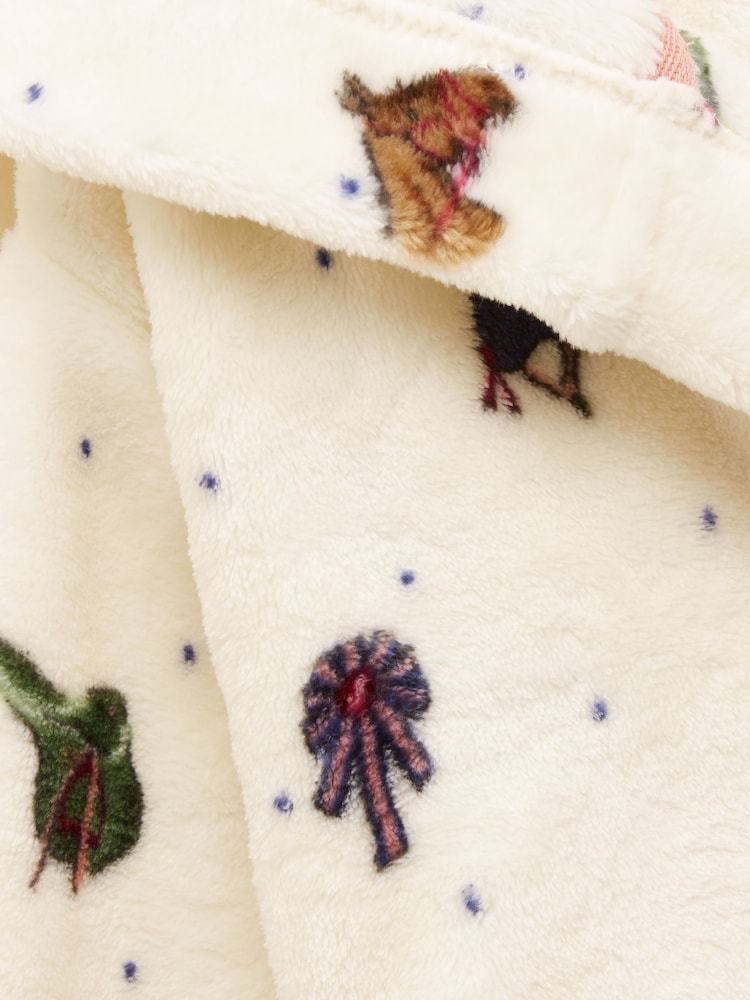 Joules Girls' Snug Cream Dressing Gown - Image 4 of 4