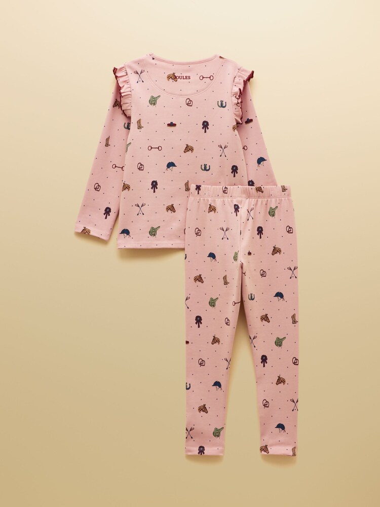 Joules Girls' Kipwell Pink Long Sleeve Pyjama Set - Image 2 of 5