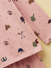 Joules Girls' Kipwell Pink Long Sleeve Pyjama Set - Image 4 of 5