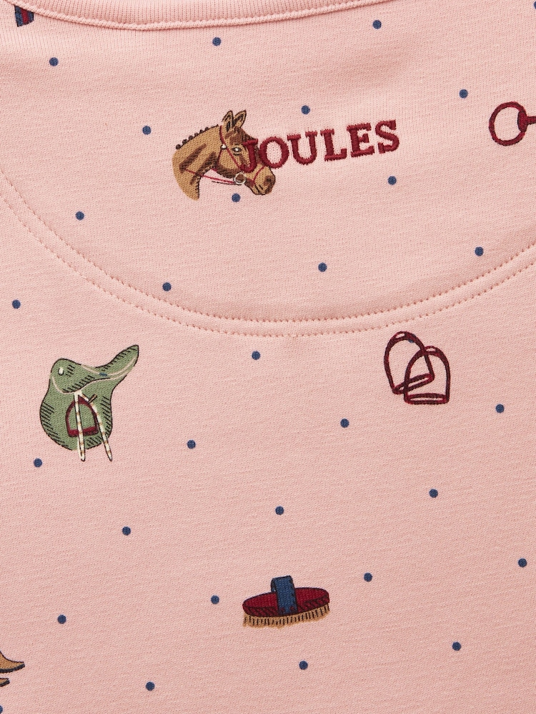 Joules Girls' Kipwell Pink Long Sleeve Pyjama Set - Image 5 of 5 Joules Girls' Kipwell Pink Long Sleeve Pyjama Set - Image 5 of 5