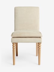 Laura Ashley Set of 2 Baron Chenille Hazelnut Natural Nordan Dining Chairs - Image 3 of 6