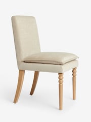 Laura Ashley Set of 2 Baron Chenille Hazelnut Natural Nordan Dining Chairs - Image 4 of 6