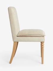 Laura Ashley Set of 2 Baron Chenille Hazelnut Natural Nordan Dining Chairs - Image 5 of 6
