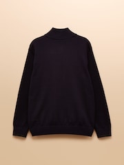Joules Boys' Hillside Navy Knit Quarter Zip - Image 2 of 4