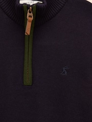 Joules Boys' Hillside Navy Knit Quarter Zip - Image 3 of 4