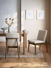 Set of 2 Pebble Atlas Dark Wood Leg Dining Chairs - Image 1 of 6