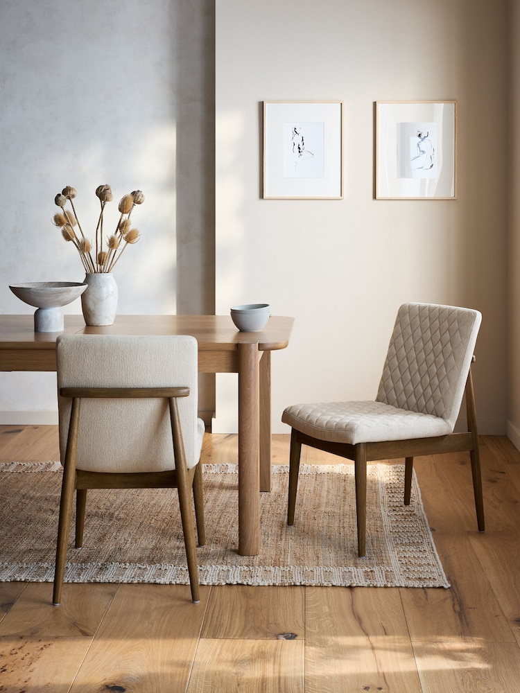 Set of 2 Pebble Atlas Dark Wood Leg Dining Chairs - Image 1 of 6
