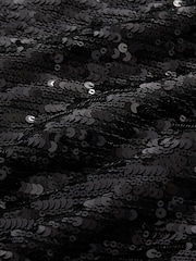Black Sequin V-Neck Sleeveless Top - Image 7 of 7