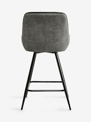 Monza Faux Leather Dark Grey Hamilton Swivel Bar Stool - Image 8 of 9