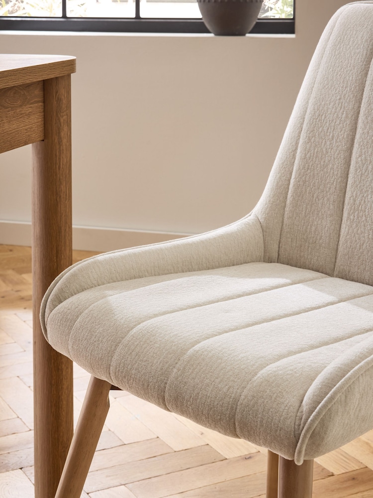 Set of 2 Pebble Hamilton Mid Wood Leg Quilted Dining Chairs - Image 2 of 9 Set of 2 Pebble Hamilton Mid Wood Leg Quilted Dining Chairs - Image 2 of 9