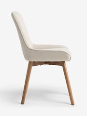 Set of 2 Pebble Hamilton Mid Wood Leg Quilted Dining Chairs - Image 7 of 8