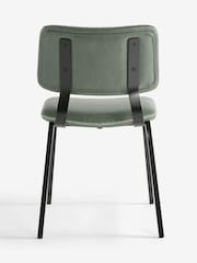 Set of 2 Distressed Faux Leather Green Black Leg Aiden Dining Chairs - Image 8 of 9