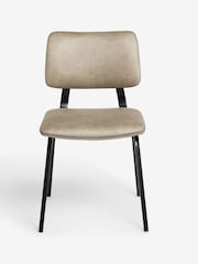 Set of 2 Monza Faux leather Mink Aiden Black Leg Dining Chairs - Image 3 of 7